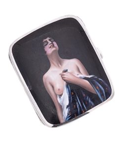 Zigarettenetui Emaille Malerei Erotika