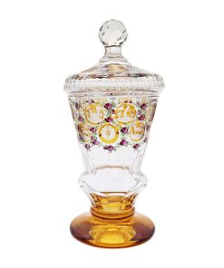 Jagdpokal Deckelpokal aus Kristallglas – Böhmen