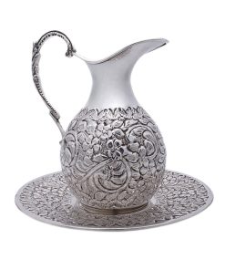Dekorreiche Tafelkaraffe mit Unterteller aus 900er Silber – Kairo, Ägypten