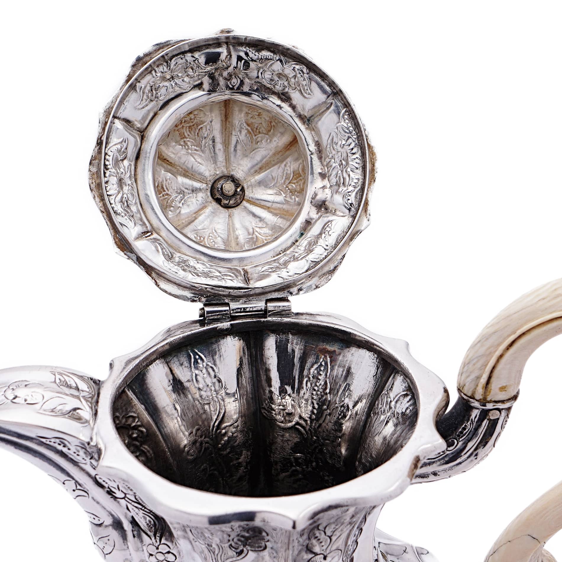 Mokkakanne Silber mit Elfenbein – Spätbiedermeier - Image 2