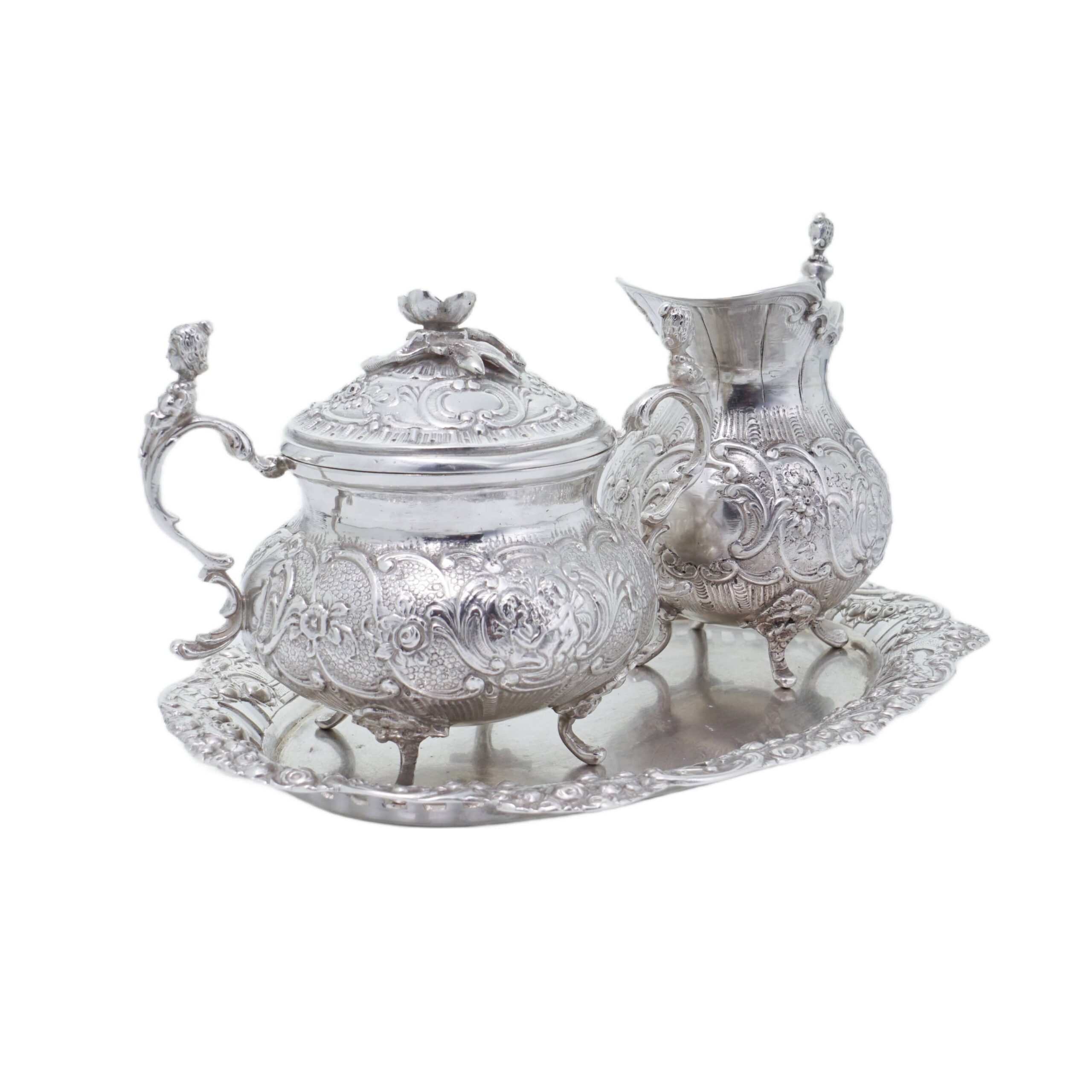 Rahmservice aus 800er Silber – Neorokoko, Hanau - Image 4