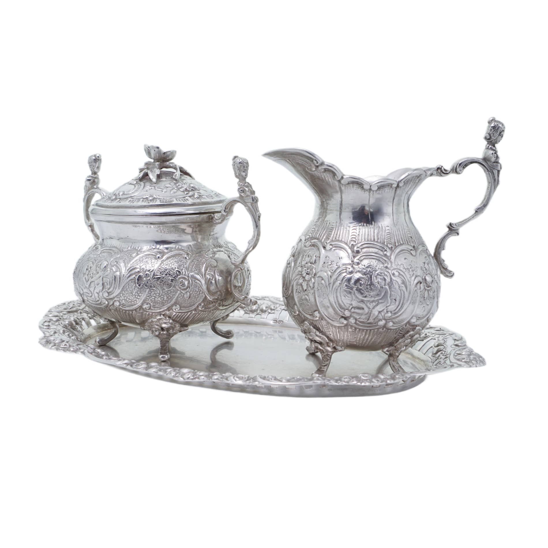 Rahmservice aus 800er Silber – Neorokoko, Hanau - Image 3