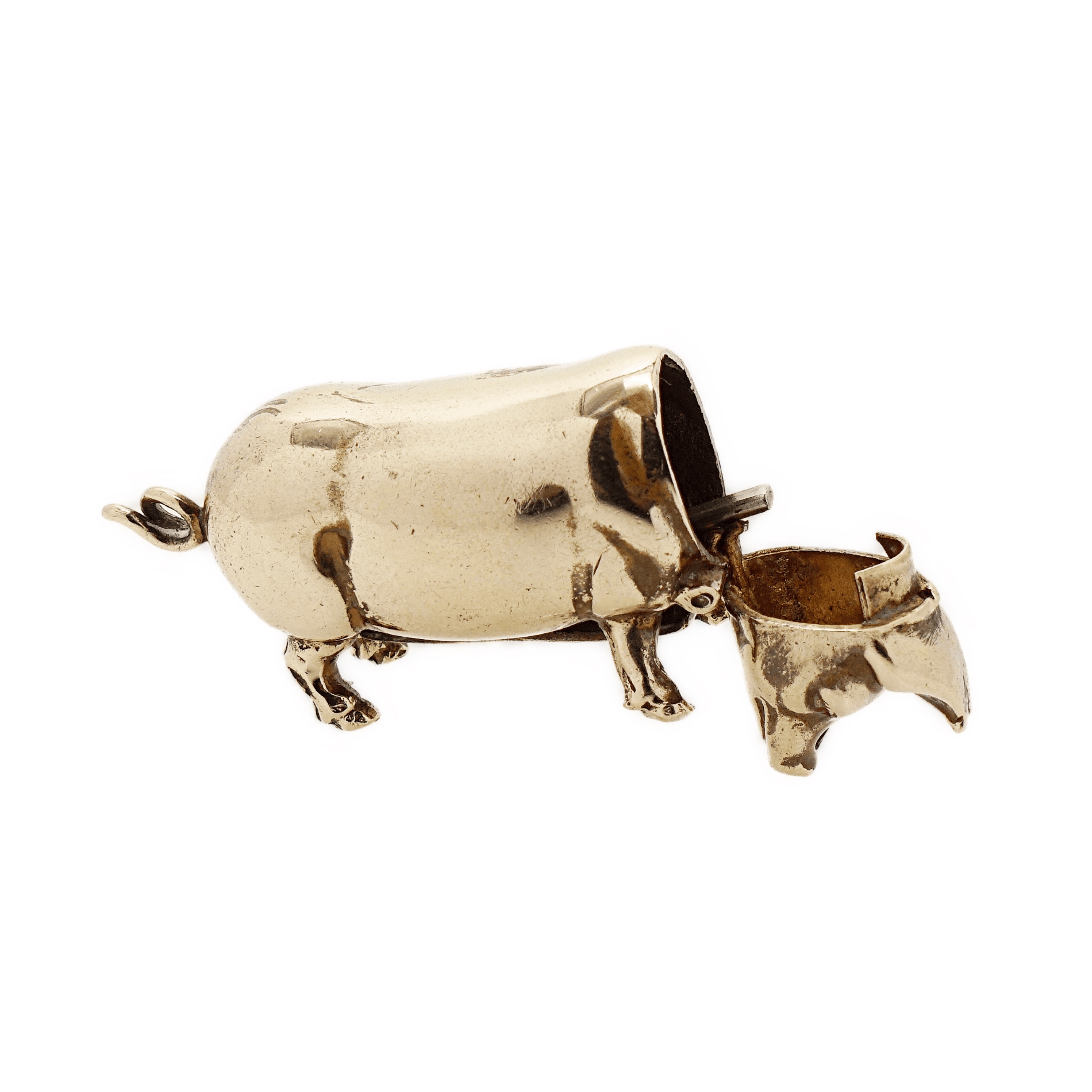 Messing Schwein – Streichholzetui Vesta Case - Image 3