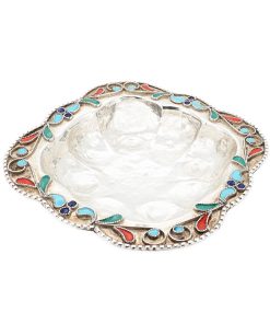 Silberschale mit Emaille – Markenlos